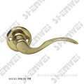 brass rosette door handle series on rose